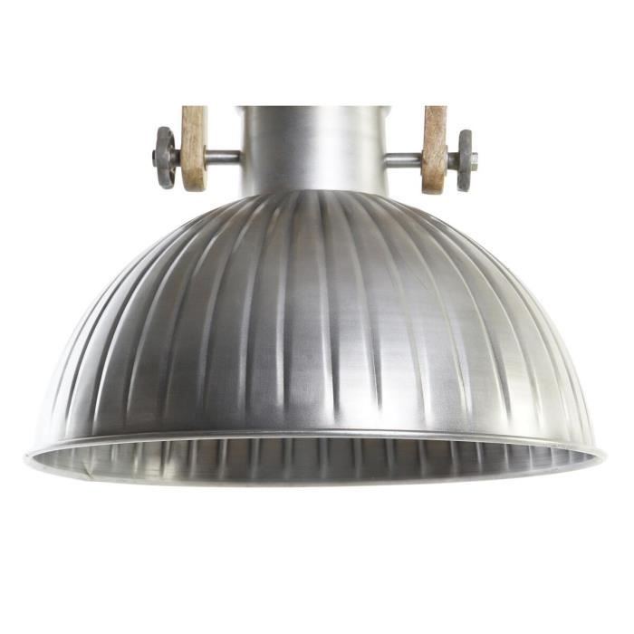 Suspension - Argenté - Bois De Manguier - Fer - 50W - 41x41x40cm