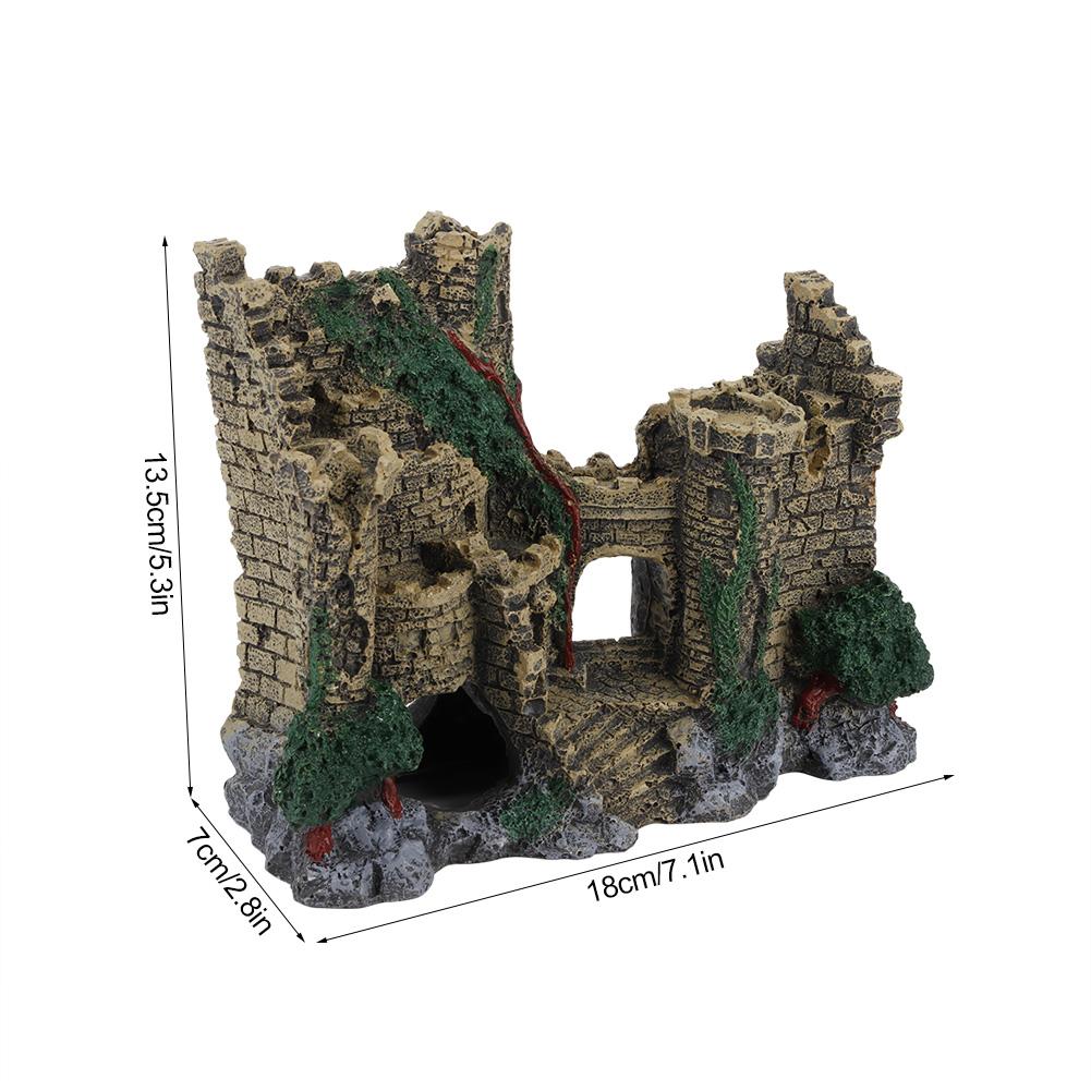 Resin Vintage Western Castle Ornaments Landscape Decoration for Aquarium Fish Tank