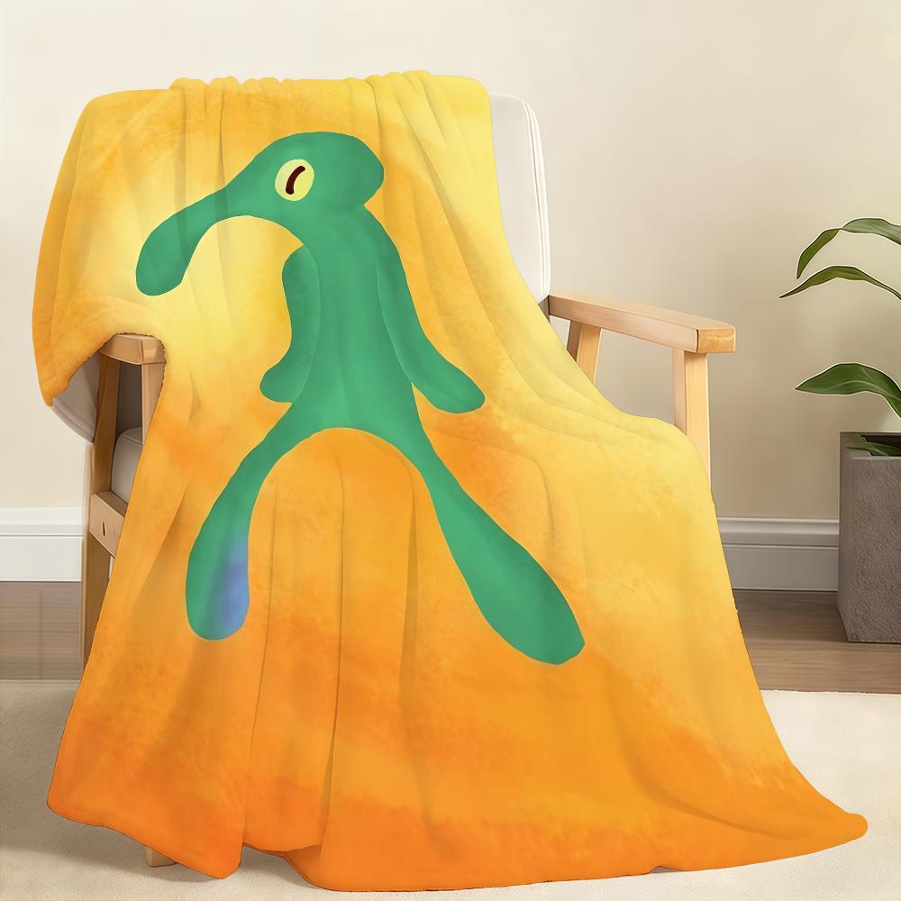 S-sponge-Bob-b cartoon Pants-s Blanket Throw Super Cosy Plush Living Room Sofa Couch Childish Birthday Gifts S-square- cute