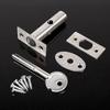 26-27 2 Set Door Hardware Security Door Bolts Dead Latch Lock Invisible Stainless Steel Lock With Fitting & Star Key Covers