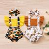 Infant Baby Girls Ruffle Snakeskin Printed Backless Romper Bodysuit+Headbands