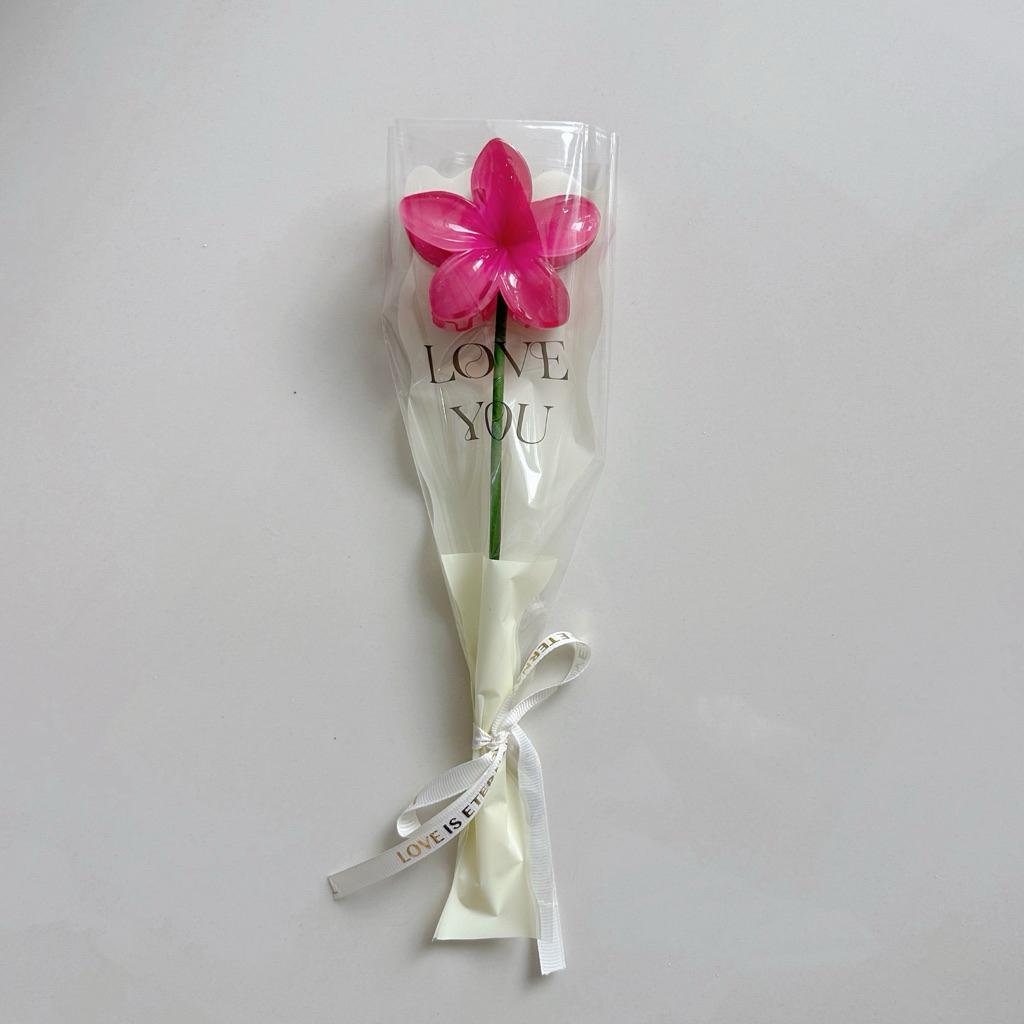 Plumeria Flower Fake Eternal Flower Gifts Plastic Egg Flower Hair Claw Clip Bouquet Party Gifts Graduation Mother'S Day Gift