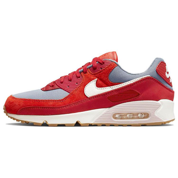 New Nike Air Max 90 Premium Gym Red Smoke Grey Gum DH4621-600