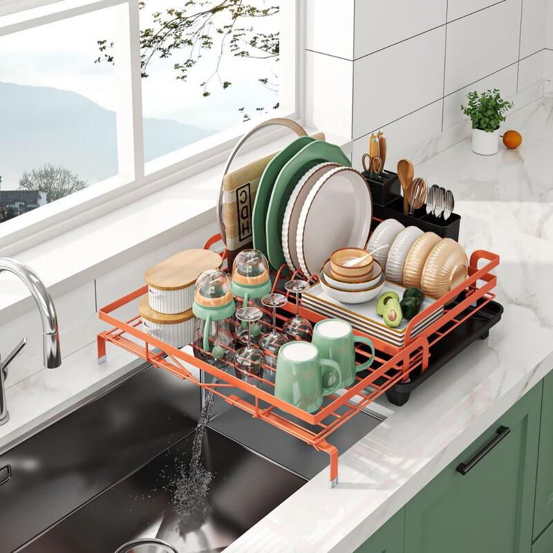 Multi-functional Retractable Kitchen Dish Drying Rack