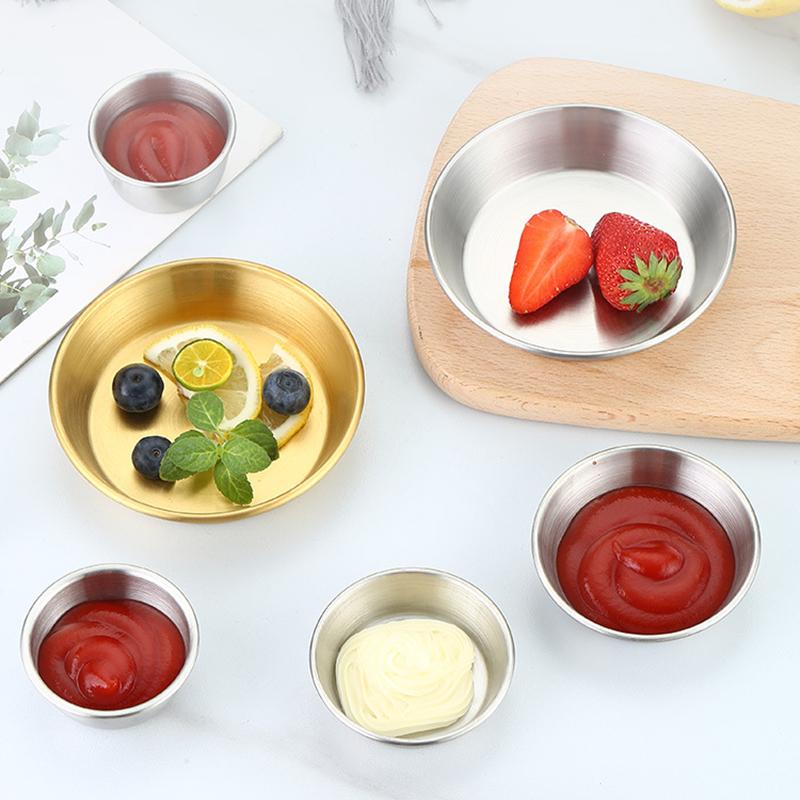 304 Stainless Steel Food Storage Tray Thickened Sauce Dipping Dish Snack Pan Kimchi Plate  Pot Seasoning Dish Kitchen Utensil
