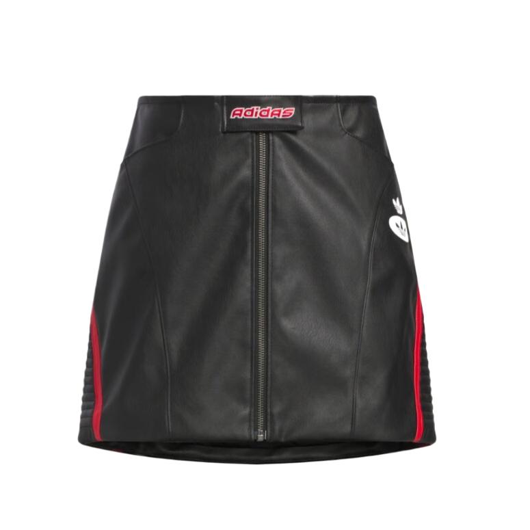 

Adidas Originals SS25 Sports Lifestyle Series Skin-Friendly Comfortable Fashionable Trendy Leather Skirt Women Skirts Black JM8025 XS