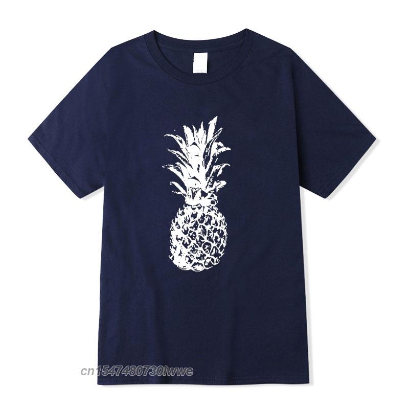 Cool Unisex Fashion Casual Top Quality 100 Cotton Loose Pineapple Printed T Shirt Casual Loose Cool Unisex T Shirt For Unisex