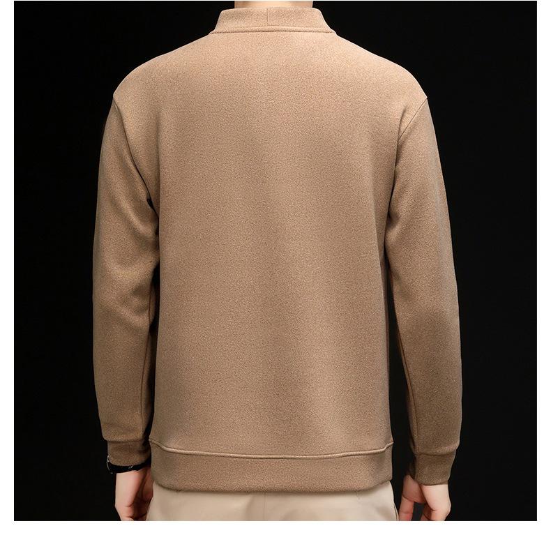 Men's 2025 Winter Fleece-Lined Thickened Sweatshirt with Single-Button Closure