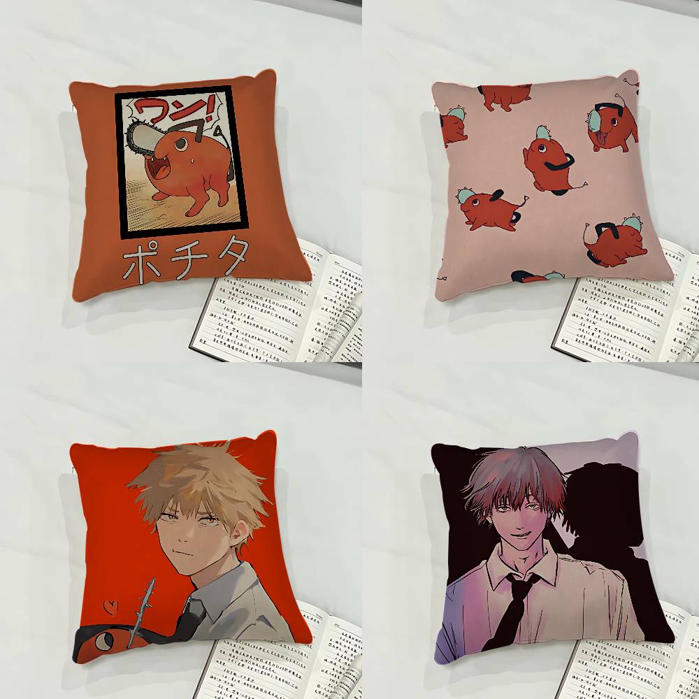 Chainsaw Man I Wanna Feel Some Tits Case Plush Fabric Soft Pillowcase Double Sided Print Cushion Cover Household Gifts