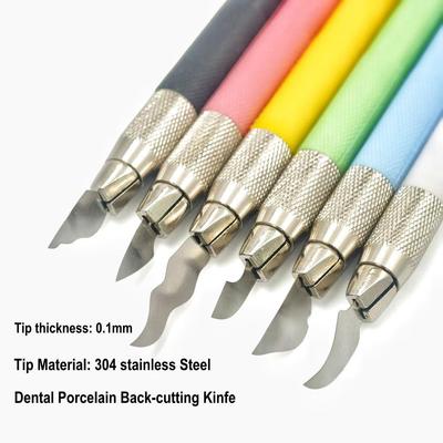 Dental Stainless Steel Porcelain Scalpel Back-cutting Knife Pocket Knife Non-slip Cutter Engraving Craft Knives 0.1mm Thickness
