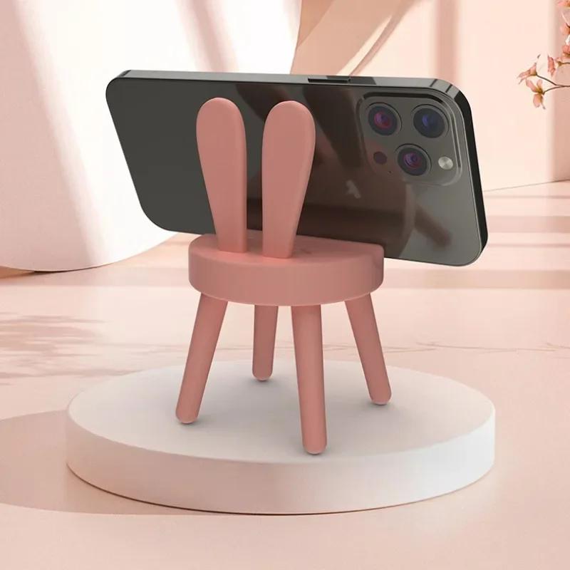 Yaratıcı Sevimli Telefon Tutucu Sandalye Şekli Masaüstü Telefon Tutucu Standları Cep Telefonu Aksesuarları
