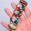 Labradorite Gemstone Copper Birthday Electroformed Statement Wife Gift Bracelet V-77