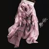Gradient Color Cut Flowers Scarf Thin Beach Shawl Wrap Elegant Sunscreen Scarf