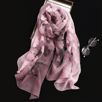 Thin Sunscreen Scarf Lace Beach Shawl Wrap Elegant Cut Flowers Scarf
