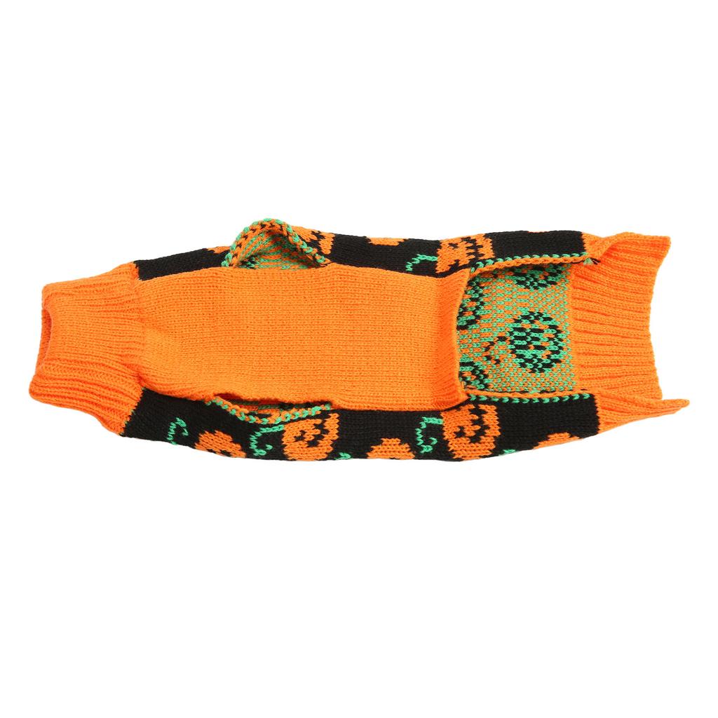 Dog Halloween Sweater Multi Pumpkin Smiley Face Dog Winter Clothes for Pet Halloween Supplies M