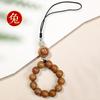 New model of 12 zodiac signs mobile phone chain for women, made of old peach wood, with old sandalwood mobile phone case lanyard and keychain