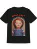Casual Round Neck T-shirt with Cartoon Doll Red Hair Print - "Good Guys He Wants You for a Best Friend" Graphic