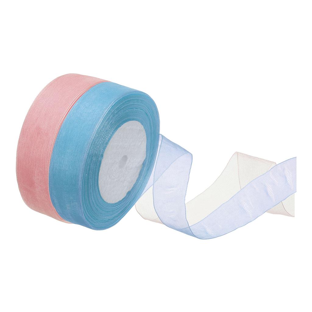 1" Organza Ribbon 100 Yard Gift Wrapping Ribbon for Bouquet Cake Invitations Card Decoration Home Party Decoration (50Yard/Roll)