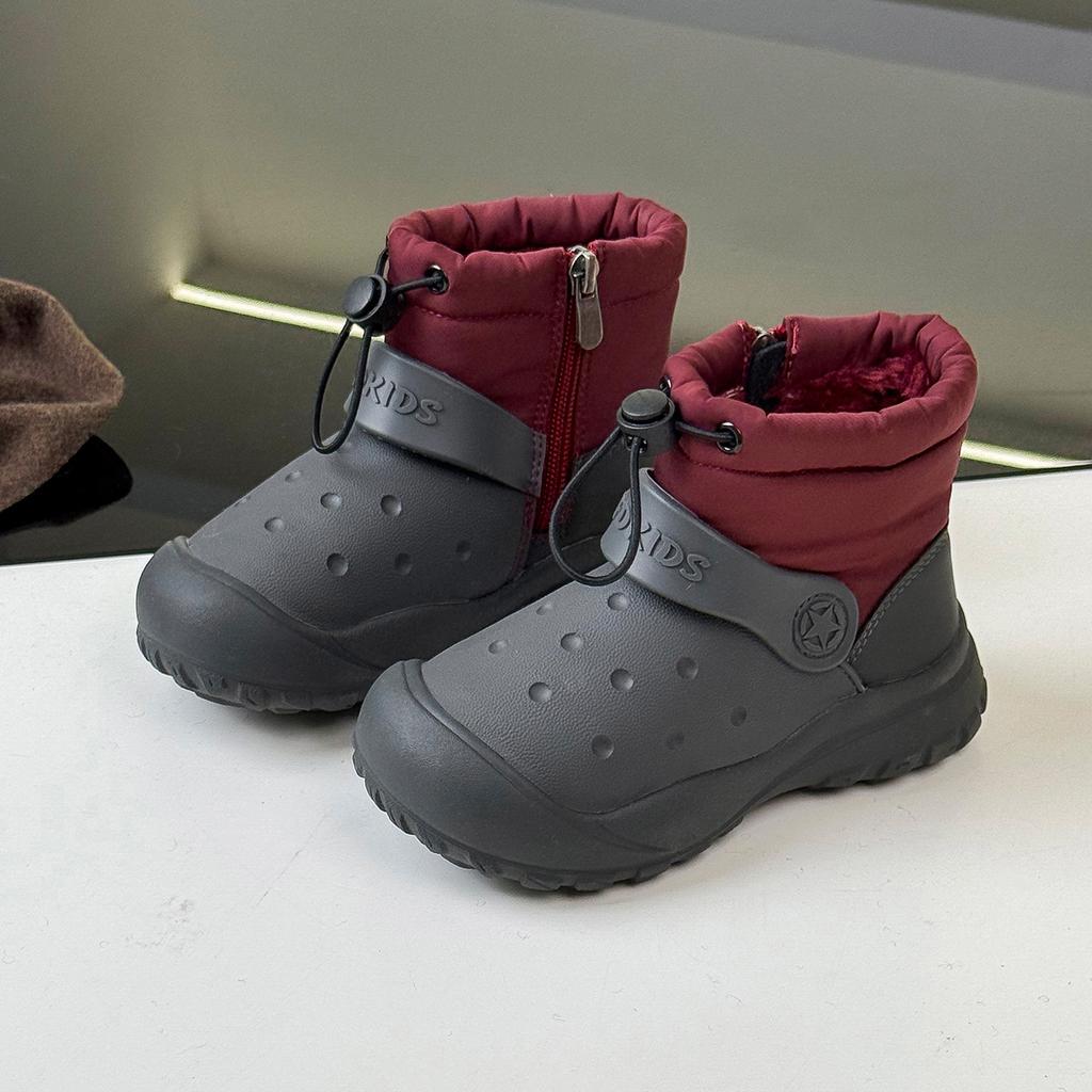 Classmate Winter Children's Snow Boots Sports Waterproof Fleece Thermal Boots Baotou Anti-kick Boys and Girls Large Cotton Boots