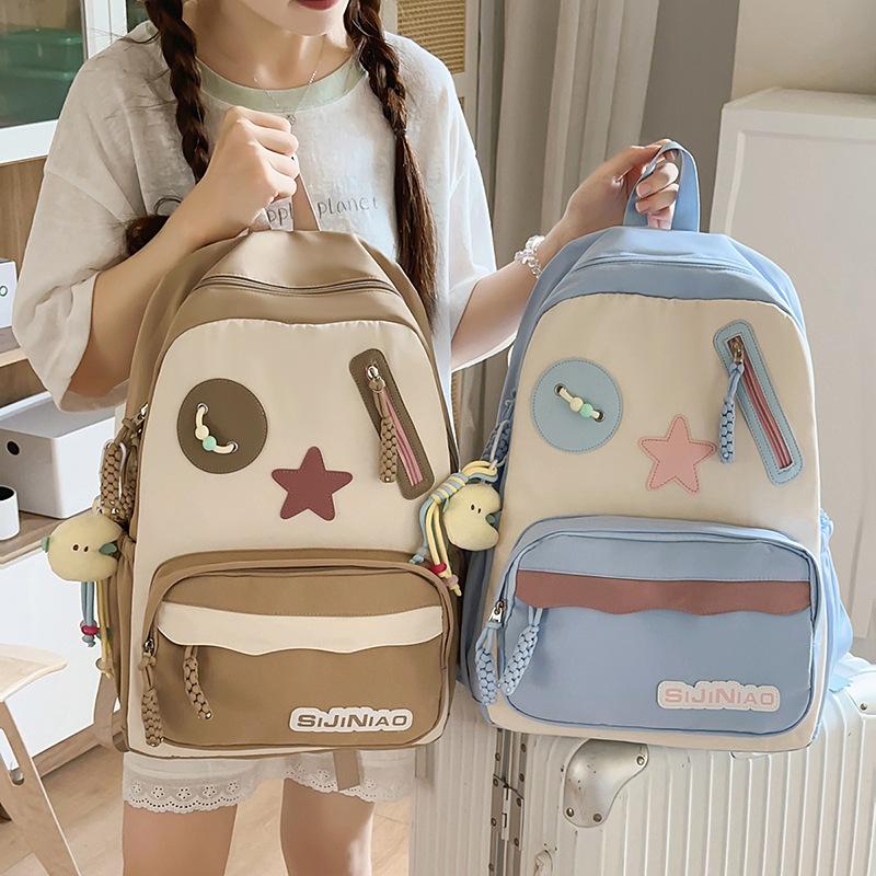 Schoolbag Mori Sweet Junior High School Student School Bag Campus Wind Large Capacity Decompression Commuter Backpack College Student Travel Backpack