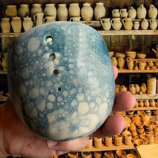 Ciotola Spogliaerbe per Erbe in Ceramica Tazza Spelafoglie per Erbe Fatta a Mano con Diverse Dimensioni di Fori Rotondi Strumenti Efficienti per Rimuovere le Foglie