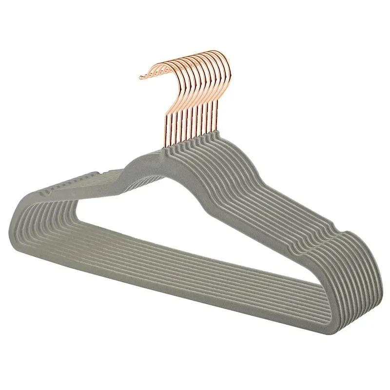 Non-Slip Velvet Clothing Hangers, 10 pcs, Black