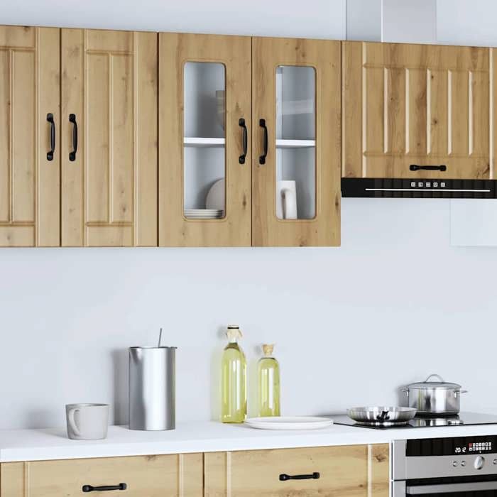 VidaXL Armoire murale de cuisine avec porte vitrée "Kalmar" Chêne artisanal Bois d'ingénierie 853676