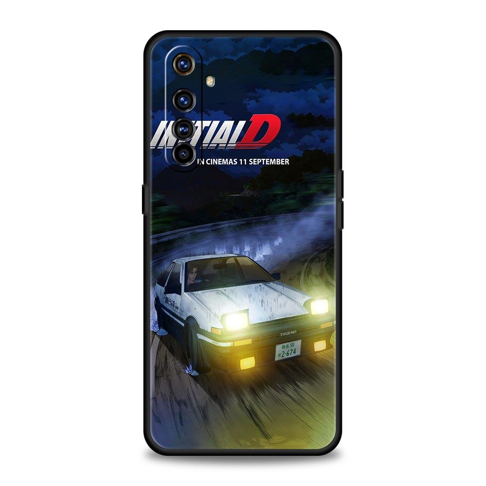 Initial D Car Case For Realme C67 C63 C55 C53 C35 C25 C21 GT 2 3 5 6 10 11 12 13 Pro Plus 5G Soft TPU Phone Cover Fundas Capas