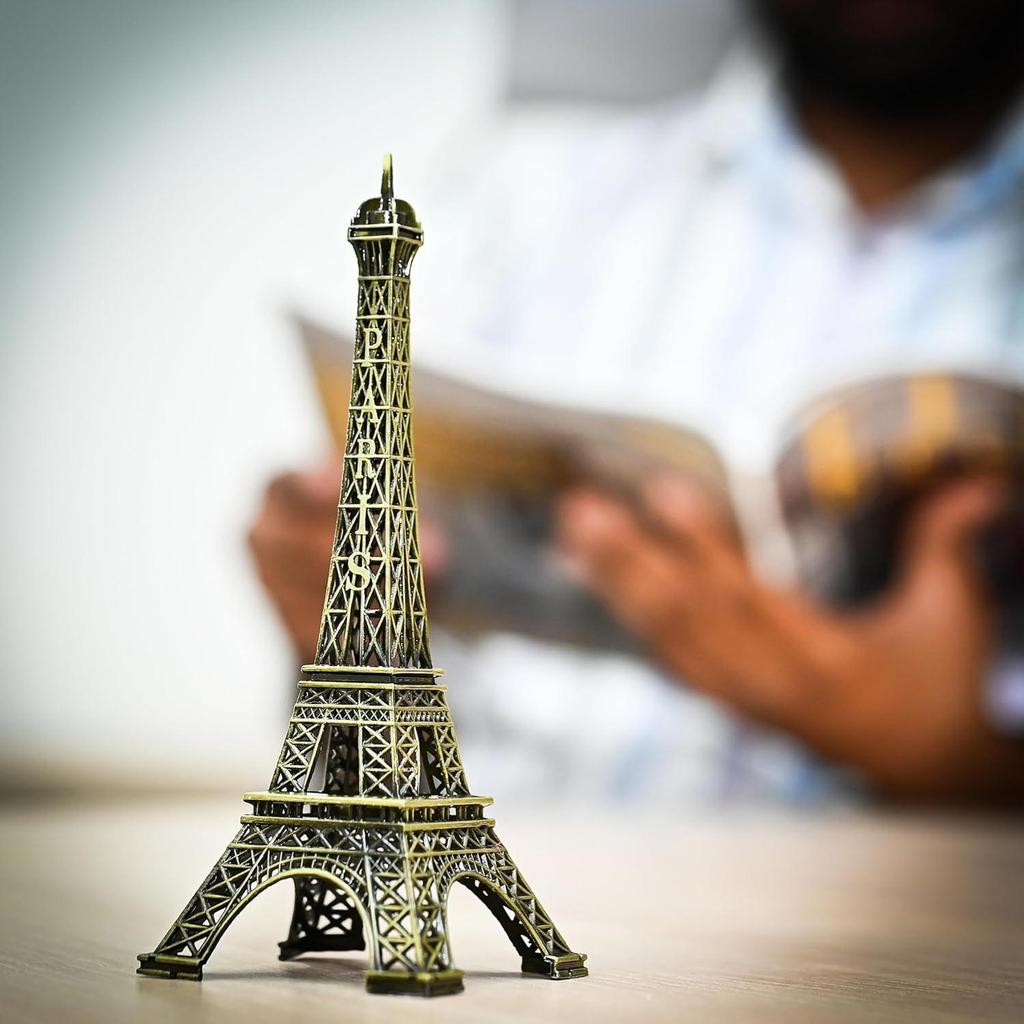 Eiffelturm Ausstellungsstück - Atemberaubende französische Dekoration | 15cm Metallskulptur für Reiseliebhaber & Heimdekoration