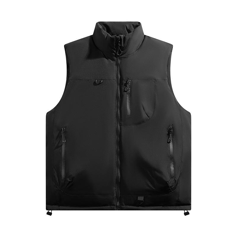 2025 Winter Solid Color Vest Men's Handsome Trend Couple Warm Vest Teen Cotton Clothing Casual Jacket Men