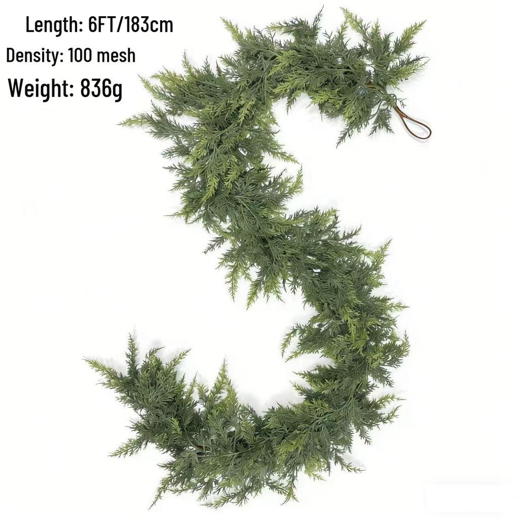 International Bestseller: Christmas Pine Needle Wreath with Realistic Norfolk Pine Branch Vine