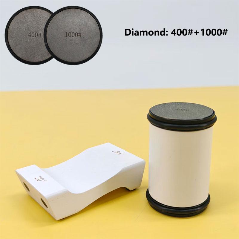 Rolling Knife Sharpener For Straight Edge Knife Sharpener Kit With 15/20° Degree Magnetic Angle For Kitchen Knives Whetstone Set