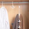 Plastic Multiarm Closet Hook With Rotating Fourclaw Design For Home Organization
