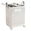 Dirty Clothes Basket Laundry with Wheels Large Capacity Handle Design Waterproof Slim Storage Box Hamper Breathable Mesh Holes Solution