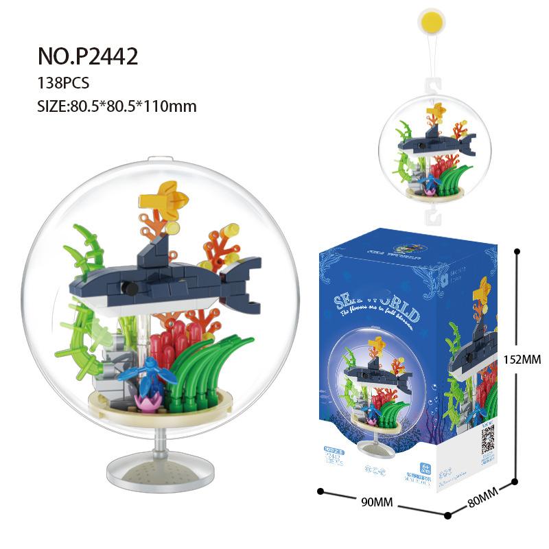 Boys Adult Toys Marine Animals Bricks Construction Set Fish Model Micro Building Blocks 3d Mini Block Home Decoration Toys Gifts
