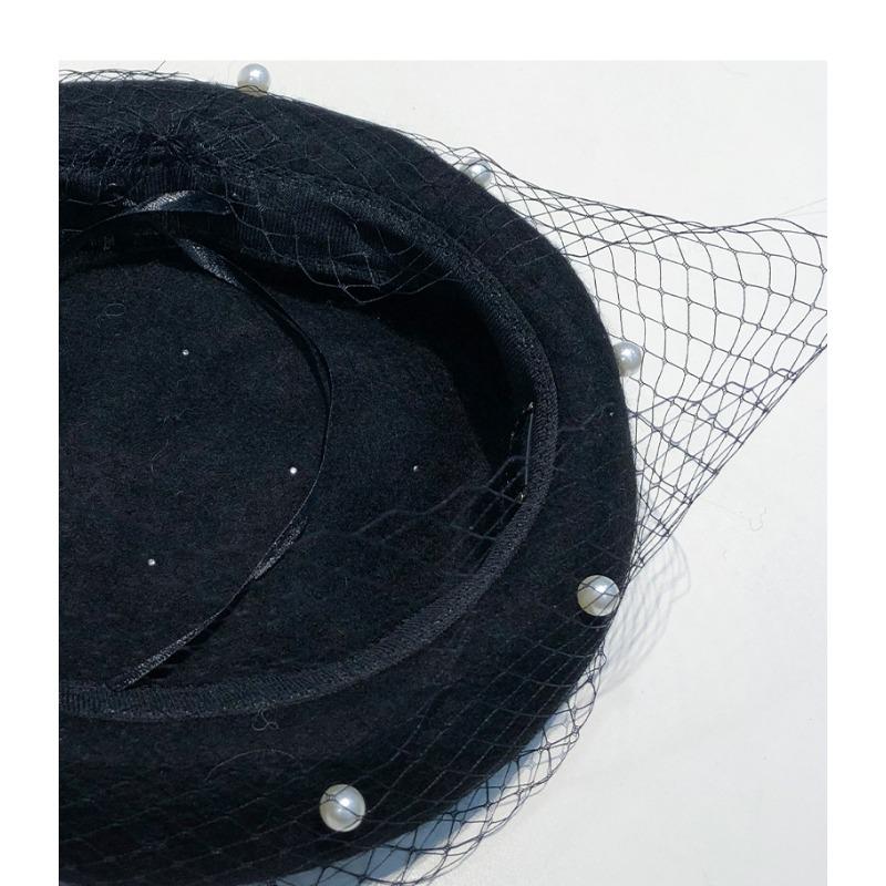 Women S Mesh Lace Beret Vintage Retro Large Head Size French Style Hat