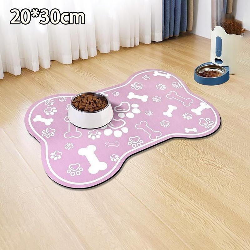 Diatomaceous Mud Absorbent Pet Placemat For Food And Water Bowl With Waterproof Quick-Dry Rubber Backing Non-Slip Home Pet Mat