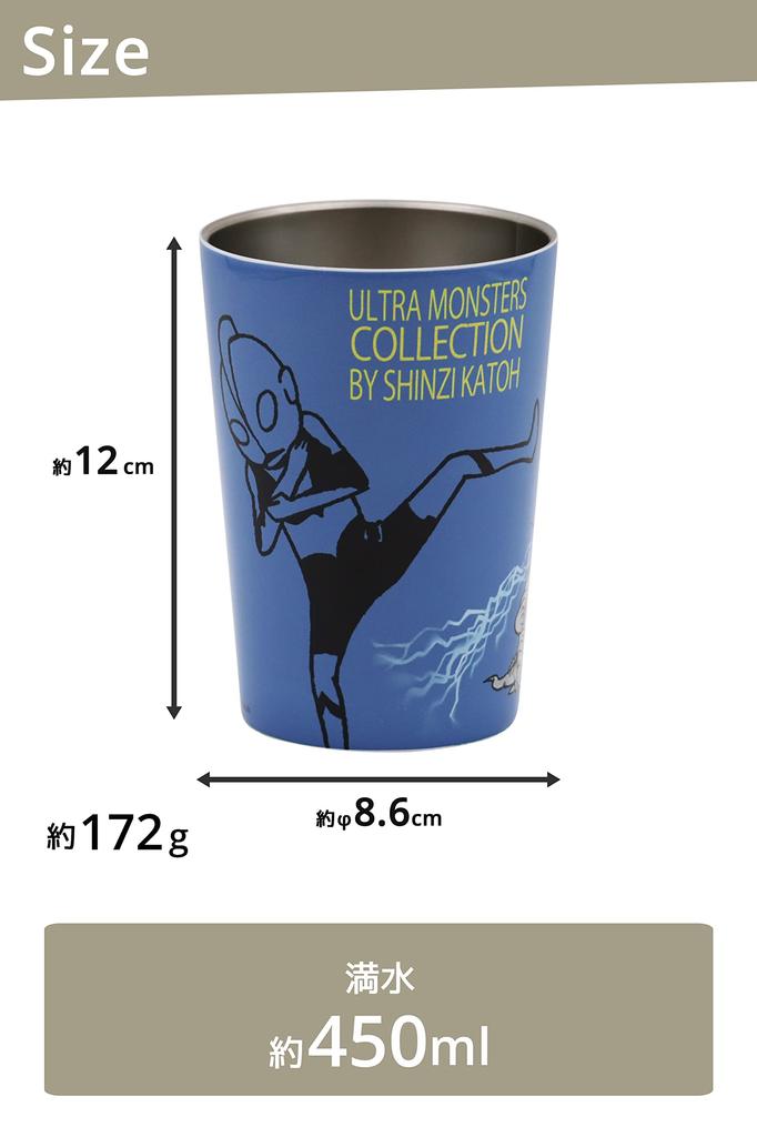 OGURA Ultraman Edelstahlbecher Convenience-Store Kaffeetasse 450ml Vakuum-Wärmeisolierung Kaltbecher Showdown Neronga
