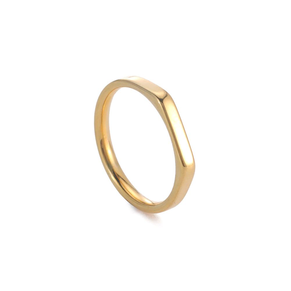 Cazador Stainless Steel Gold Color Minimalist Women's Ring Simple Classic Finger Rings Fashion Couple Wedding Jewelry Wholesale