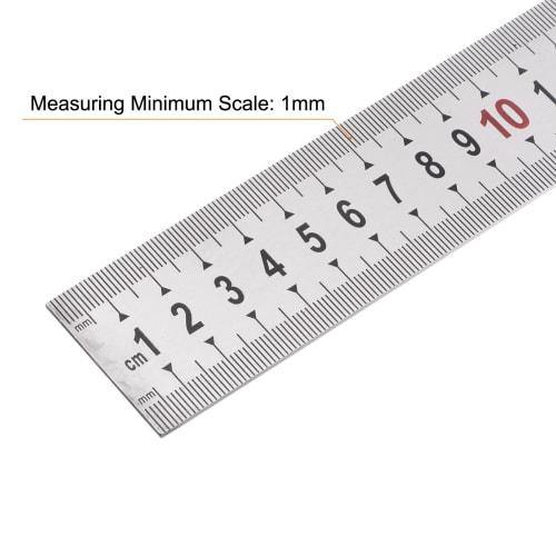 uxcell Stainless Steel Ruler, Straight Edge Measuring Tool for Woodworking, Painting, and Crafts, 1.5m Long x 1.5mm Thick x 38mm Wide, Silver Tone
