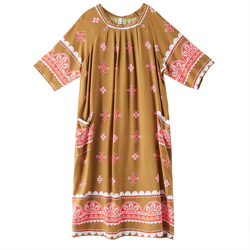 DIMANAF New 2026 Women Plus Size Summer Beach Lady Long Dress Sundress Loose Oversize Maxi Floral Print Clothing