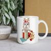 1 Stück 11oz Weiße Keramiktasse mit doppelseitig bedrucktem Design, langlebige Kaffeetasse, ideal für Zuhause, Büro, Geschenkverwendung