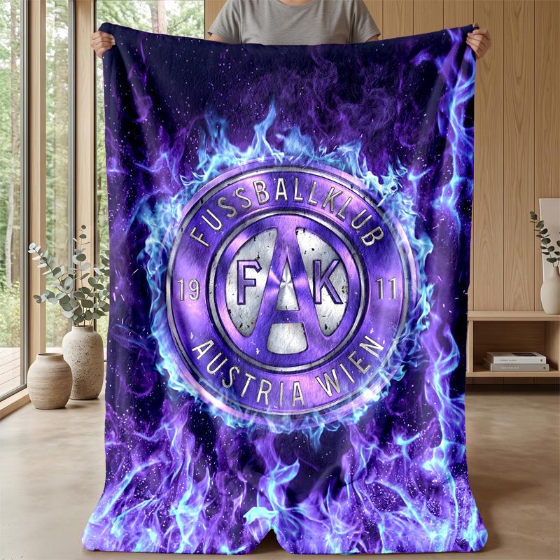Austria Wien FC Weiche Flanell-Fleece-Decke Leicht Gemütlich Warm Überwurfdecke für Sofa Bett Heimdekoration