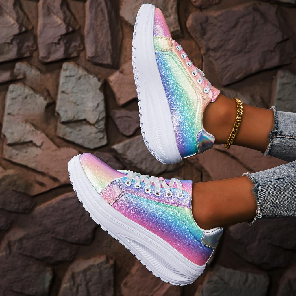 Sneakers Women Platform Flat Shoes Woman Casual Trainers Ladies Chunky Women Shoes Thick Bottom Wedges Walking Shoes