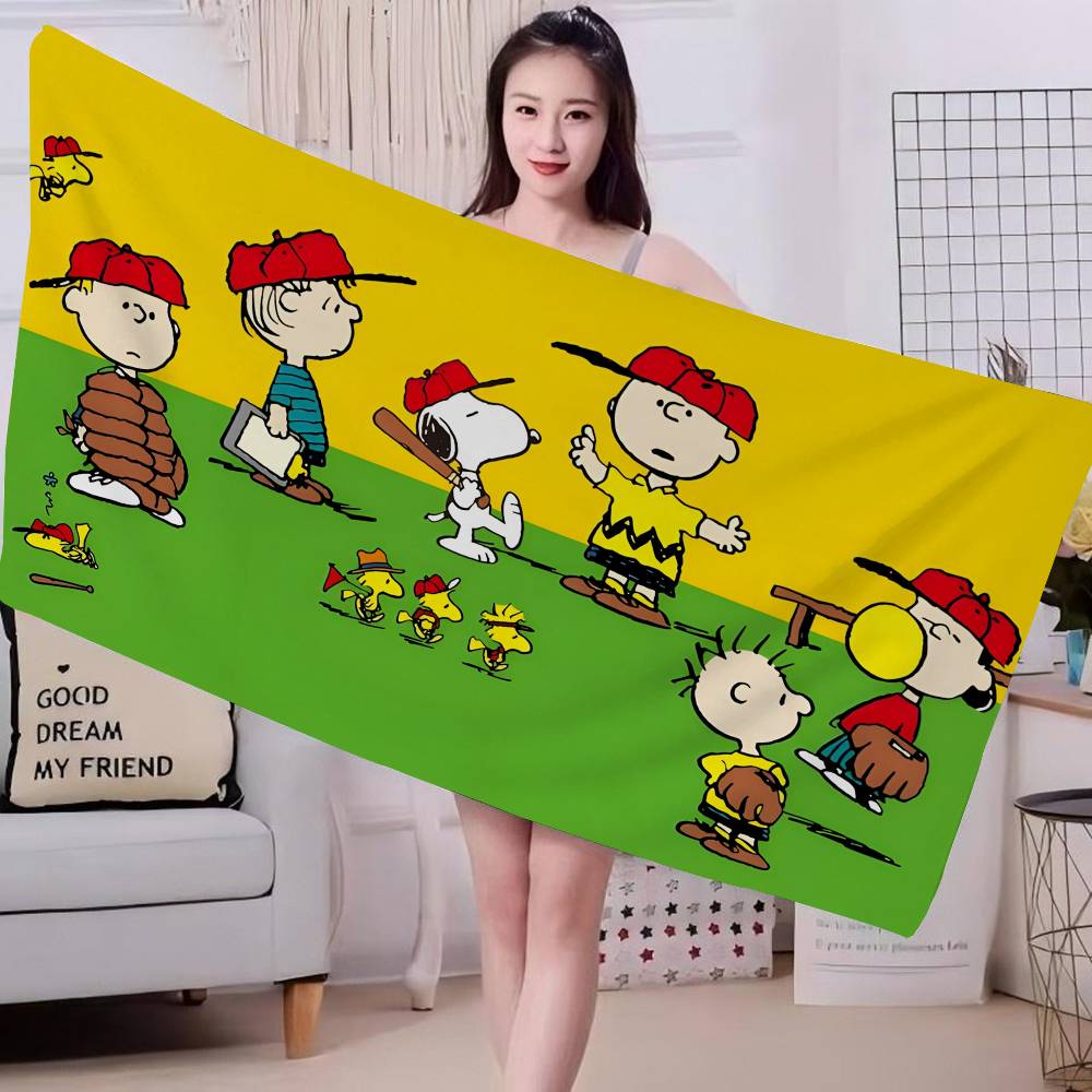 Cartoon Snoopy Microfiber Blanket Quick Drying Beach Towels Oversized Printing Super Absorbent Pool Towel Blanket