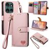 Wallet Case Motorola Moto G52 G45 G35 G24 Power G14 G05 G Stylus 5G G Play Zipper Pocket Purse with Wrist Strap,Flip Card Holder