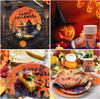 Halloween Disposable Tableware Set Orange Haunted House Pumpkin Ghost Print Tableware Kids Dinner Decor Supplies