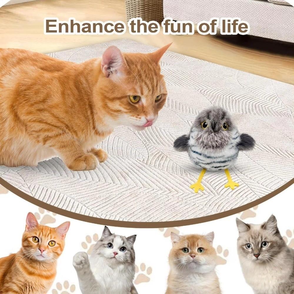 USB Rechargeable Chirping Bird Toy Electric Interactive Cat Toy Room Activity