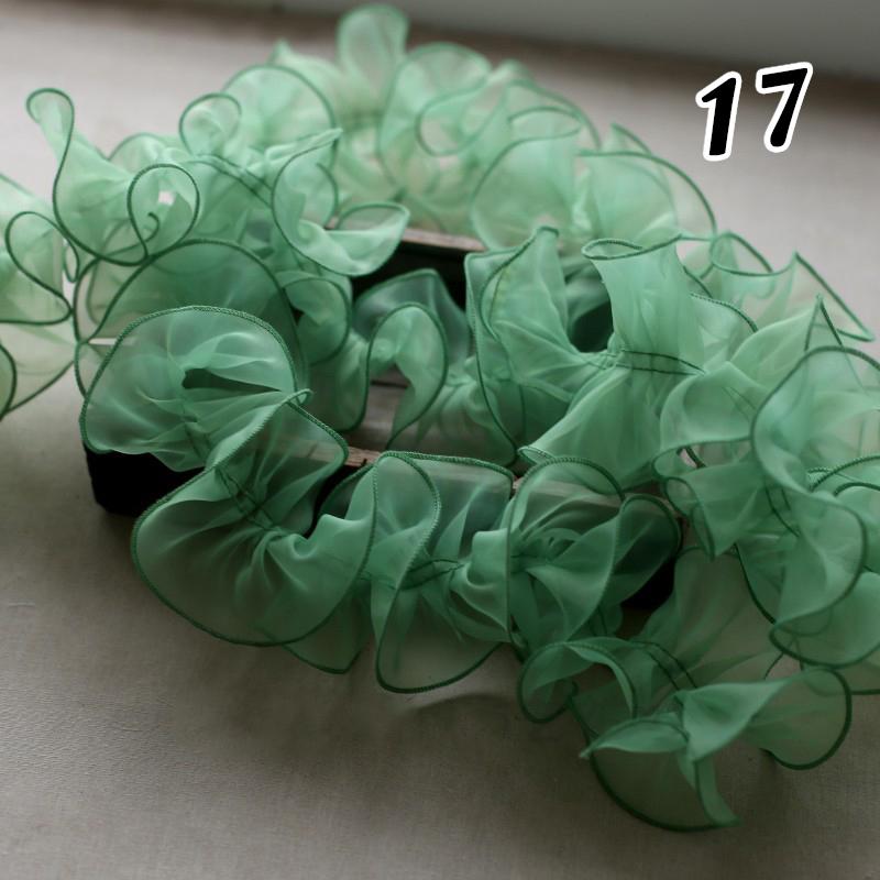 3M 10cm Pleated Lace Trim Bubble Skirt Ruffle Gauze Lace Ribbon Lace Fabric Tutu Lace Wedding Dress Decor Accessories
