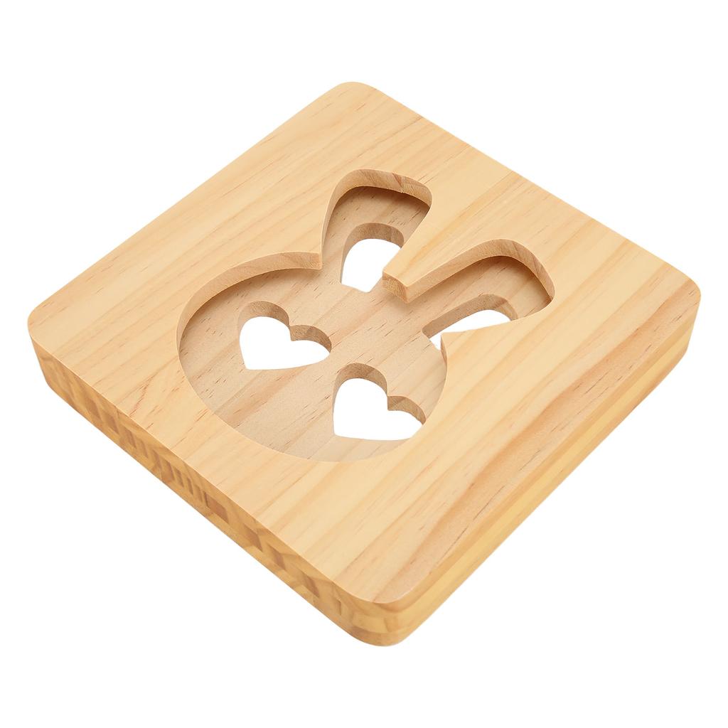 3D Wooden Night Light Rabbit Shape LED Beads Energy Saving Hollow Decorative Desk Light for Bedroom